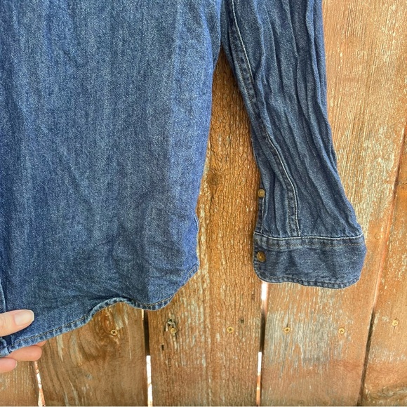 WRANGLER Boys Classic Blue Denim Shirt Long Sleeve Button Down Size 14 XL - Picture 7 of 10
